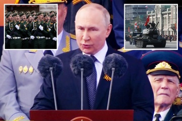 Putin humillado mientras cobertura del desfile del Día VE HACKEADA con mensaje pro-Ucrania