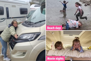 Sue Radford, madre de 22 años, muestra la realidad de las vacaciones en autocaravana con sus hijos