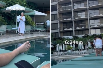 Turistas locos filmados reservando tumbonas de hotel antes de las 6 a.m.