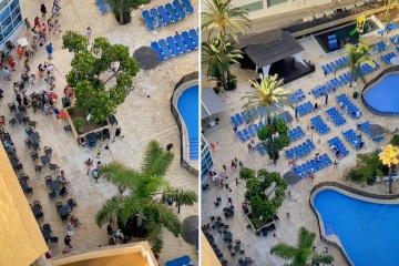 El video de los turistas filmados corriendo por las tumbonas en un hotel español se vuelve viral